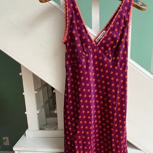 REFORMATION Purple Keaton Floral Print Silk Mini Dress - XS